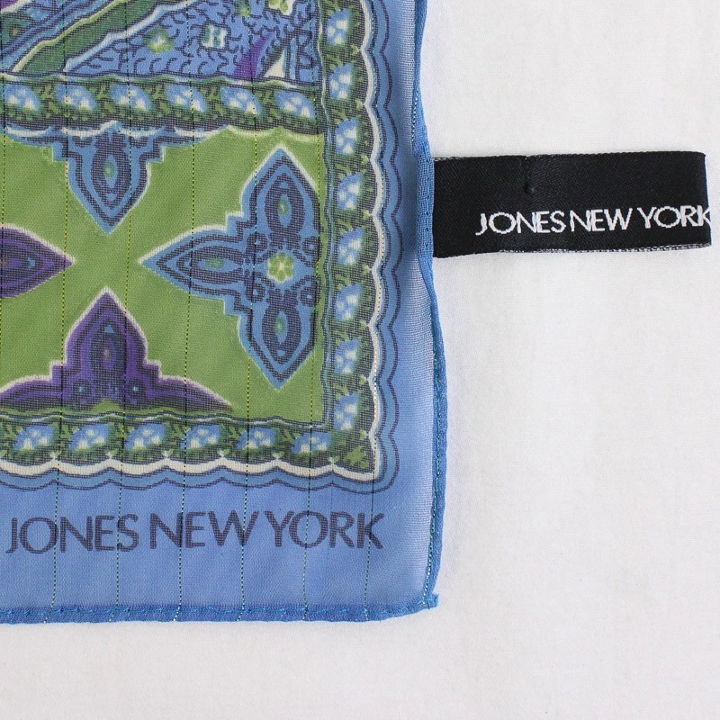 Bufanda rectangular Jones New York azul cachemira de gasa transparente 13" por 58" Foto 3 de 4