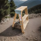 Vintage KELLER W-2 Primitive Farmhouse Two-Step Wooden Ladder Made In The USA