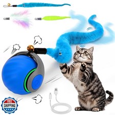 Interactive Cat Toy Ball - Speedy Cat Toys for Indoor Cats with Feather Tails