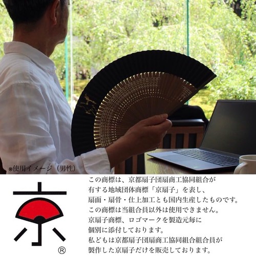 Kyo-sensu (abanico plegable japonés) para hombre, hecho en Japón, Kioto, hombre, abanico de papel - Imagen 6 de 8