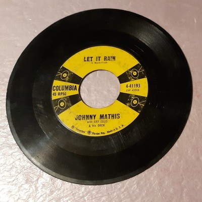 Johnny Mathis Let It Rain/A Certain Smile by Columbia 7'' Vinyl Record 45rpm