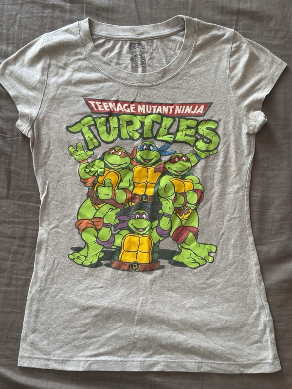 Vintage Teenage Mutant Ninja Turtles Tshirt Sz Medium Gray Short Sleeve