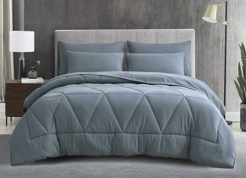 Jasper Full Bed in a Bag 7-Pieces Triangle Geometric Quilted Soft Washed Doub... - Picture 7 of 9