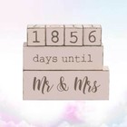 Wooden Countdown Calendar DIY Wedding Calendar Desktop Decoration Crafts Beige