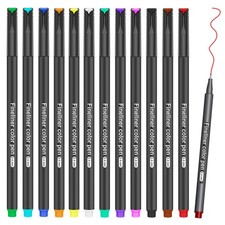 48 Color Fineliner Pens Set, Colored Sketch Writing Drawing Pens for Journaling