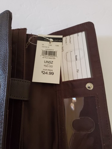 Wilson Leather Dark Brown Wallet with Silver Tone #64100, NWT - Picture 11 of 14