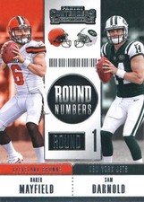 2018 Panini Contenders Round Numbers #1 Baker Mayfield Sam Darnold - FB