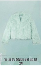 Taylor Swift The Life of a Showgirl Mint Faux Fur Coat Jacket Size MD/LG M/L