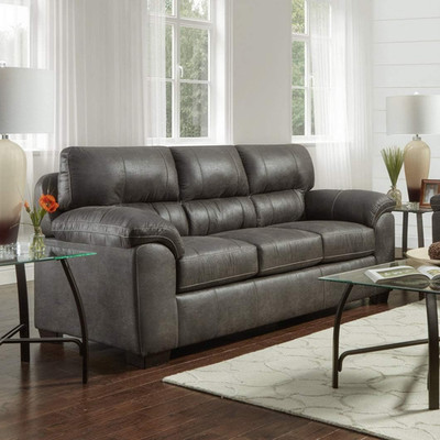 Contemporary Pillow-Top Arm Sofa in Sequoia Ash by