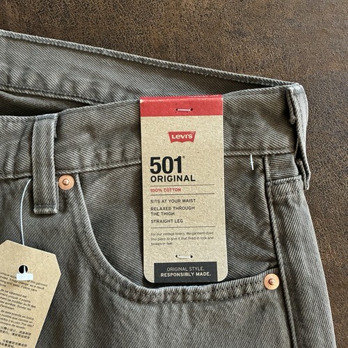 Levis 501 Original Fit Herren 33 x 30 Braun Denim Jeans Straight Leg Button Fly - Bild 6 von 17