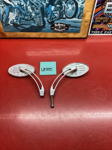 Harley Arlen Ness Billet Mirrors pair left right custom 90s pro Street softail - Foto 11 di 24