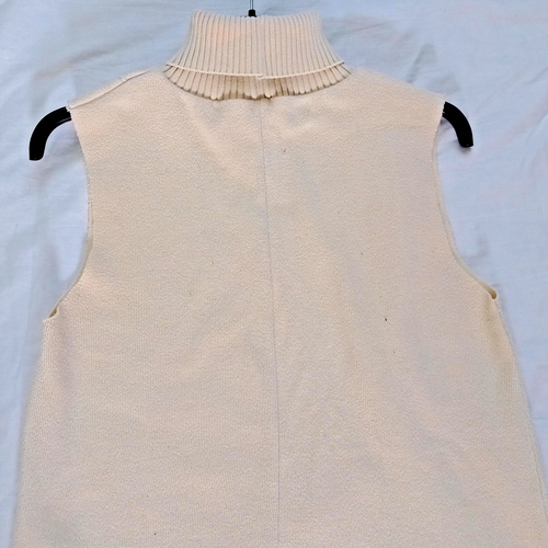 Zara Ladies Size 10 Cream Roll Neck Sleeveless Jumper.. - Picture 6 of 10