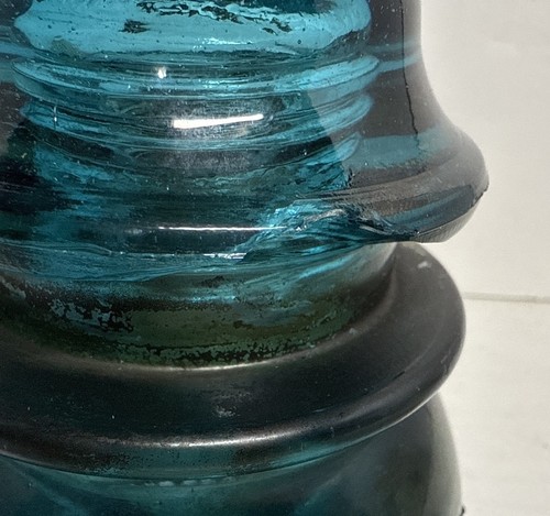 4 Insulators Blue Clear Glass Hemingray 42 & 45 Vintage - Picture 9 of 12