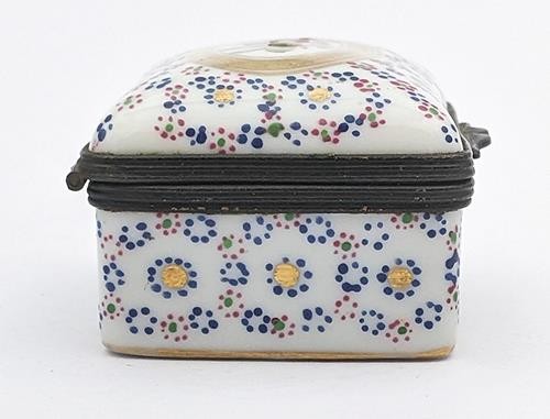 CONTINENTAL / LIMOGES? VINTAGE PORCELAIN FLORAL TRINKET BOX 20TH CENTURY - Picture 6 of 8