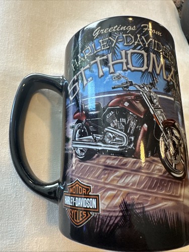 Harley Davidson Coffee Mug St. Thomas New In Box Beach scene 2019 - Picture 4 of 6