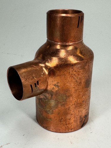NIBCO Reducing Tee 2" x 1" x 1" CTS Solder Joint Copper Sweat Fitting - Picture 2 of 8