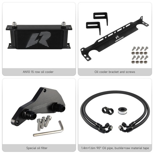 AN10 15 Reihiger Ölkühler Kit Thermostatadapter Für BMW N54/N55 335i 335xi 740i - Picture 5 of 10