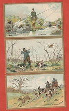 3 CHROMOS - FISHING - HUNTING - SUMMIT - DROUARD - CHARTRES - SHOES