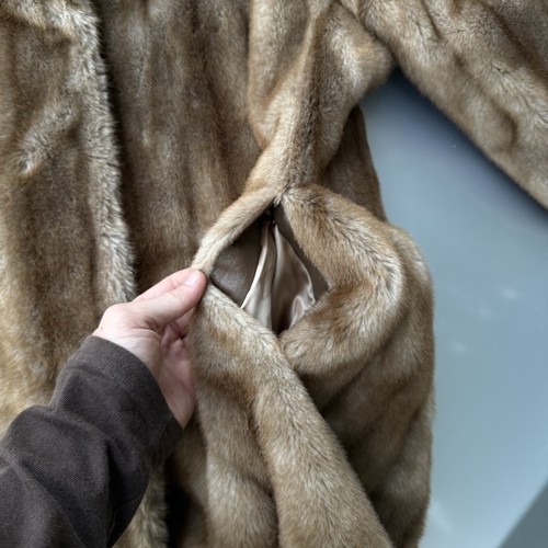 Vintage Dewbrowsky & Perlbinder Tissavel Faux Fur Coat Mid Length Union Made - Picture 4 of 14