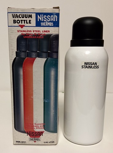 Termo Nissan Easy Pour Botella Aspiradora Blanco Nuevo en Caja HSK-900 Inoxidable Japón - Imagen 3 de 7