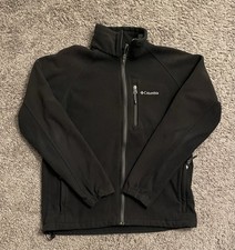 Columbia Full Zip Fleece Jacket Black Softshell Style Men  s Large Measurements