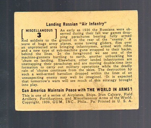 World In Arms Card - Miscellaneous # 3 (1939) GUM, INC - Bild 2 von 2
