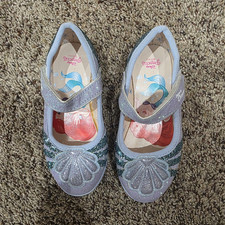 Disney Princess Ariel Glitter Mary Jane Flats Toddler EU 24 Apprx. US 5-6c