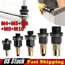 5Pcs Manual Rivet Nut Tool Adapter Carbon Steel Flat Head Threaded Insert Nuts