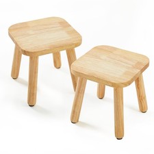Solid Wooden Step Stool for Kids Adults, Short Chair Toddlers Plant Stool, Ki...