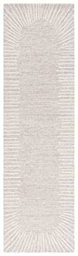 Abstract Collection Runner Rug - 2'3" x 8', Natural & Ivory, Handmade Wool, - Picture 5 of 8