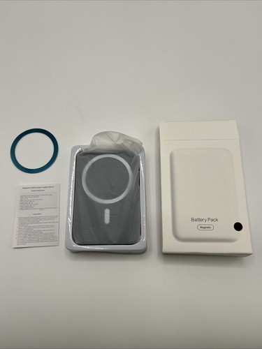 Batterie portable sans fil noir MagSafe 10000mah banque d'alimentation pour iPhone - Photo 3 sur 7