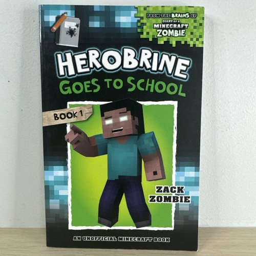 HEROBRINE 1 2 4 Minecraft Book Goes To School Goes On Vacation Scared St Zombie - Picture 5 of 13