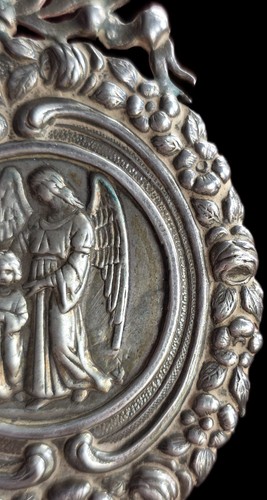 Feiner antiker Jugendstil Silber Göttlicher Schutz Anhänger 19. Jahrhundert um 1890 - Bild 14 von 19