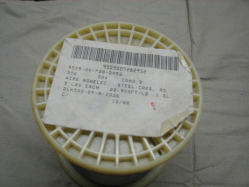 *military wire nonelec. steel  5 lbs unused spool - Picture 1 of 2