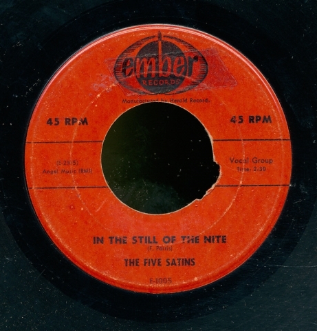 pc45-R&B doowop vocal group-Ember 1005-The Five Satins - Picture 1 of 2