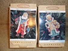 New—1996 Hallmark Keepsake Showcase Folk Art Collection Santas Gifts & Mrs Claus