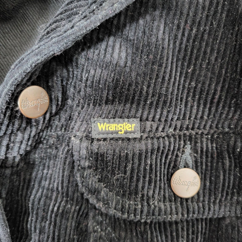 Wrangler Unisex 80er Western Cord Jacke Sherpa Kragen gefüttert schwarz Gr. S - Bild 6 von 10