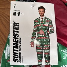 Suitmeister Christmas Xmas Tree Holiday Party Crazy Suit Mens L / 42-44 NWT
