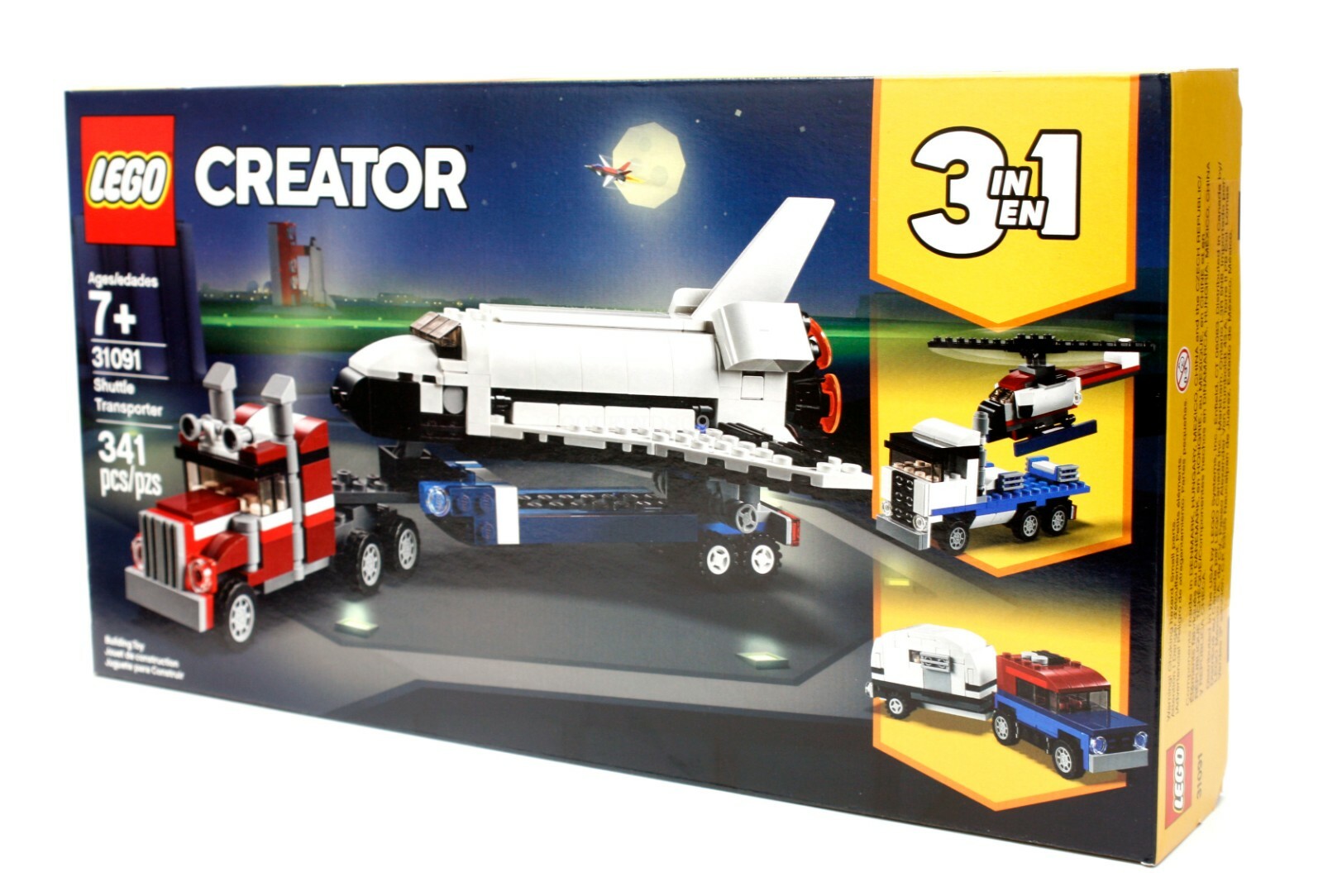 LEGO Creator 31091 Shuttle Transporter 3in1 Helicopter Truck Bed Car and Caravan