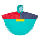 Poncho Boys Rain Jacket Blue Hooded Colourblock 4-5Y
