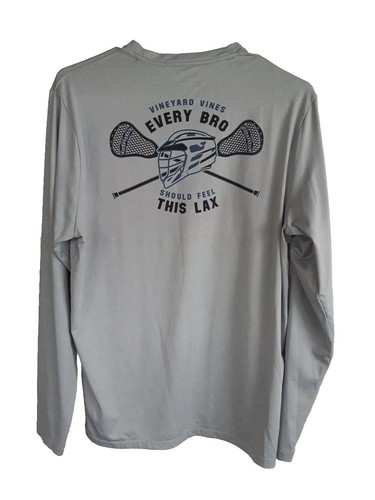 Vineyard Vines Herren XL Performance Langarm Rundhals Shirt Metallic Grau - Bild 4 von 12