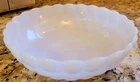 Scalloped Edge Bubble White Milk Glass Round Bowl Anchor Hocking VTG MCM