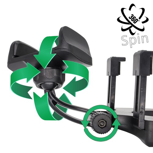 Car Universal Rear View Mirror 360° Mount Holder For IPhone Samsung Phone GPS US - Afbeelding 3 van 8