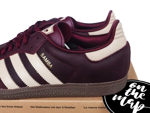 Adidas Samba OG Maroon Burgundy Crystal Sand Beige UK 3 4 5 6 7 8 9 US IF7004 - Picture 4 of 12