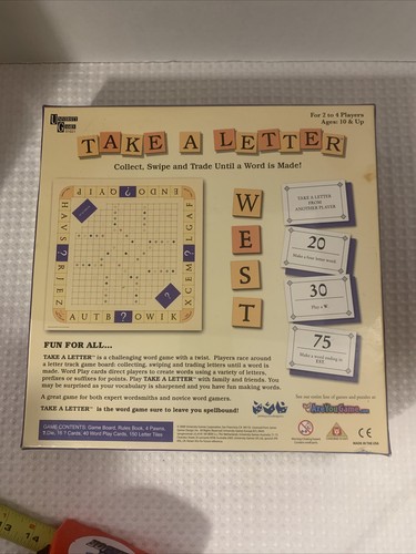 TAKE A LETTER - WORD PUZZLE BOARD GAME UNIVERSITY GAMES Brand New - Picture 2 of 2