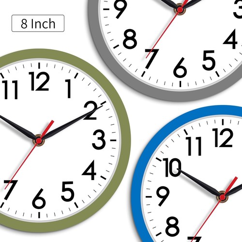 Wall Clock Silent Non-Ticking Modern Clock Battery Operated 8 Inch Small Classic - Bild 2 von 7