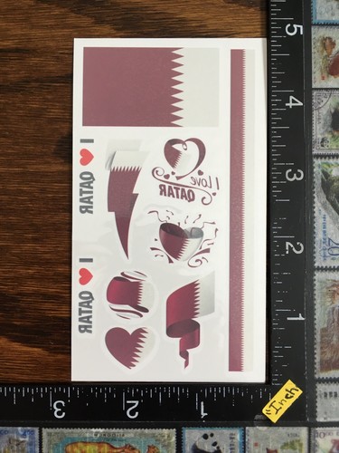 EQUIPO QATAR, CATAR, TATUAJES TEMPORALES DE UNA HOJA HERMOSO DISEÑO #COPA DEL MUNDO32 - Imagen 2 de 2