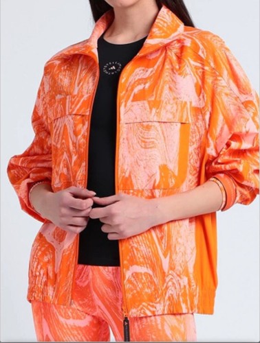 NWT ADIDAS by STELLA McCARTNEY ASMC WOVEN Windbreaker Jacket Orange Print SZ XL - Picture 2 of 13