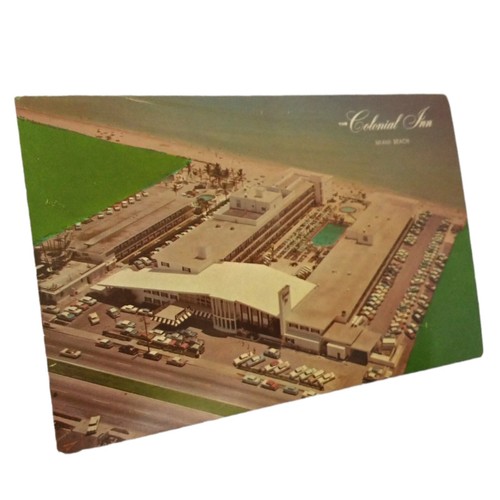Vintage Miami Beach Postcard Aerial View 1970s Florida Colonial Inn Unposted - Picture 2 of 17