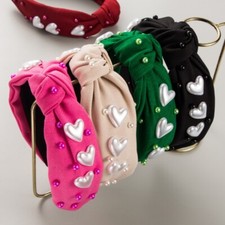 1X Women Girl Heart Shape Beads Headband Festival Party Hair Accessory Cute Chic